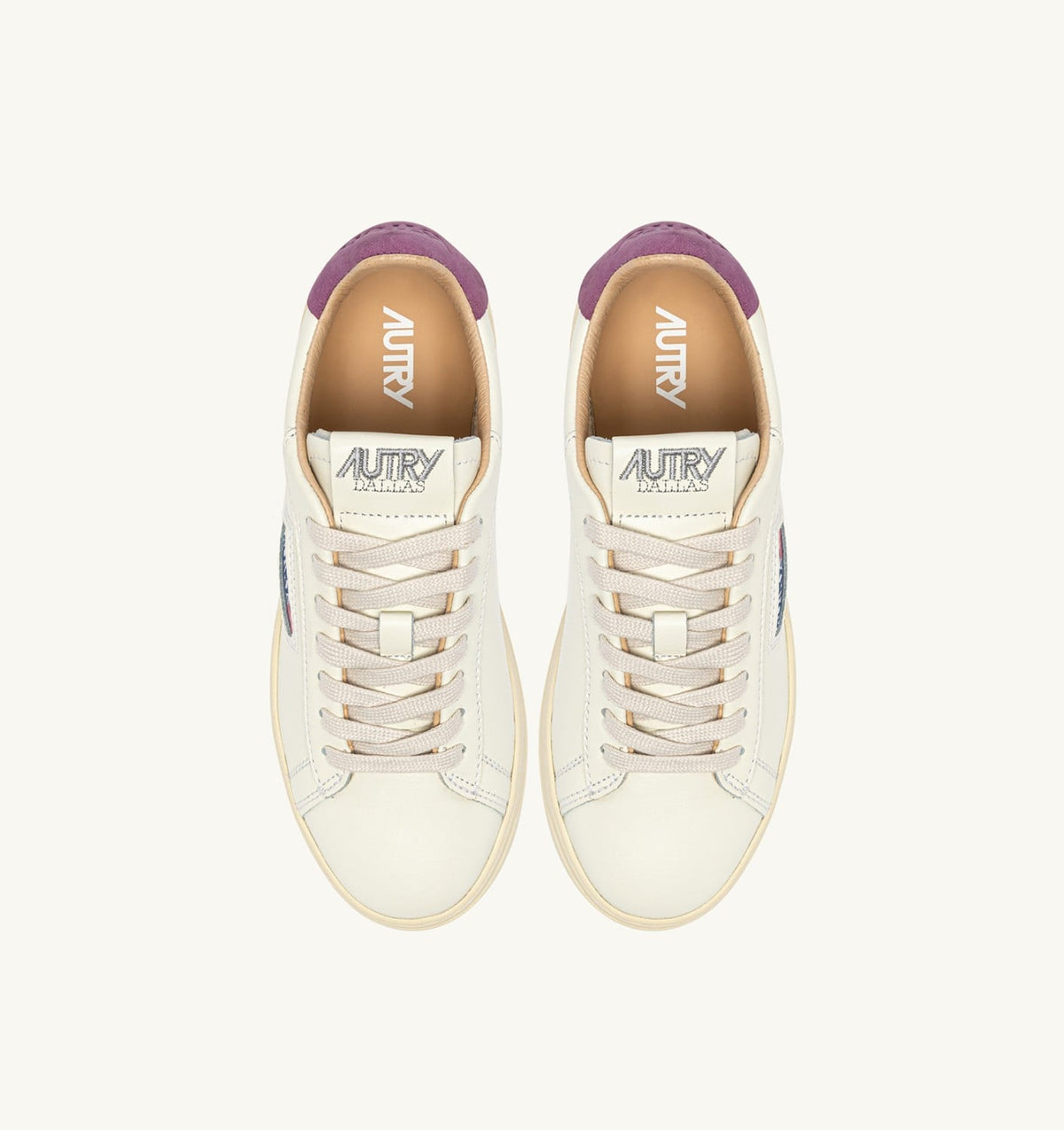 AUTRY Woman DALLAS LOW SNEAKERS IN FLORENCE AND MARSHMALLOW LEATHER