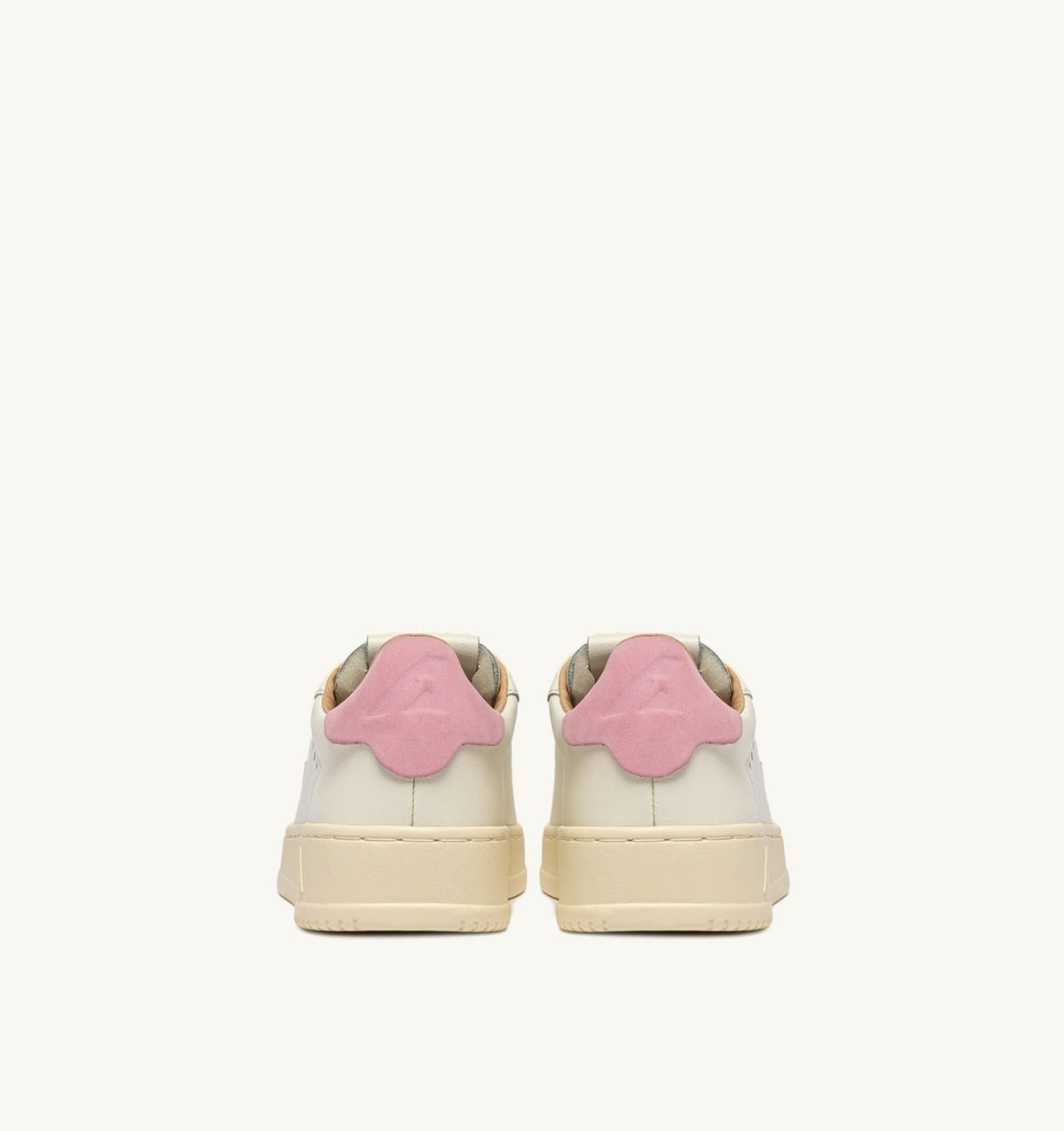 AUTRY Woman DALLAS LOW SNEAKERS IN MARSHMALLOW AND PINK DOLPHIN LEATHER