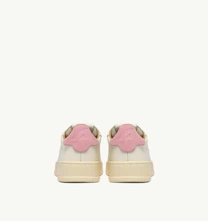 AUTRY Woman DALLAS LOW SNEAKERS IN MARSHMALLOW AND PINK DOLPHIN LEATHER