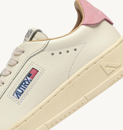 AUTRY Woman DALLAS LOW SNEAKERS IN MARSHMALLOW AND PINK DOLPHIN LEATHER