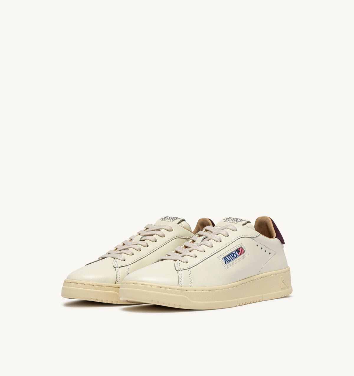 AUTRY Woman DALLAS LOW SNEAKERS IN MARSHMALLOW AND FIG LEATHER