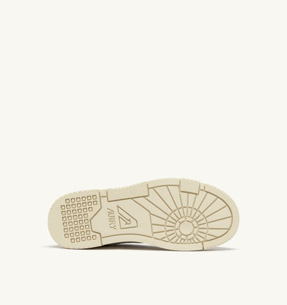 AUTRY Woman CLC LOW SNEAKERS IN WHITE LEATHER WITH SNAKE DIAMOND PRINT