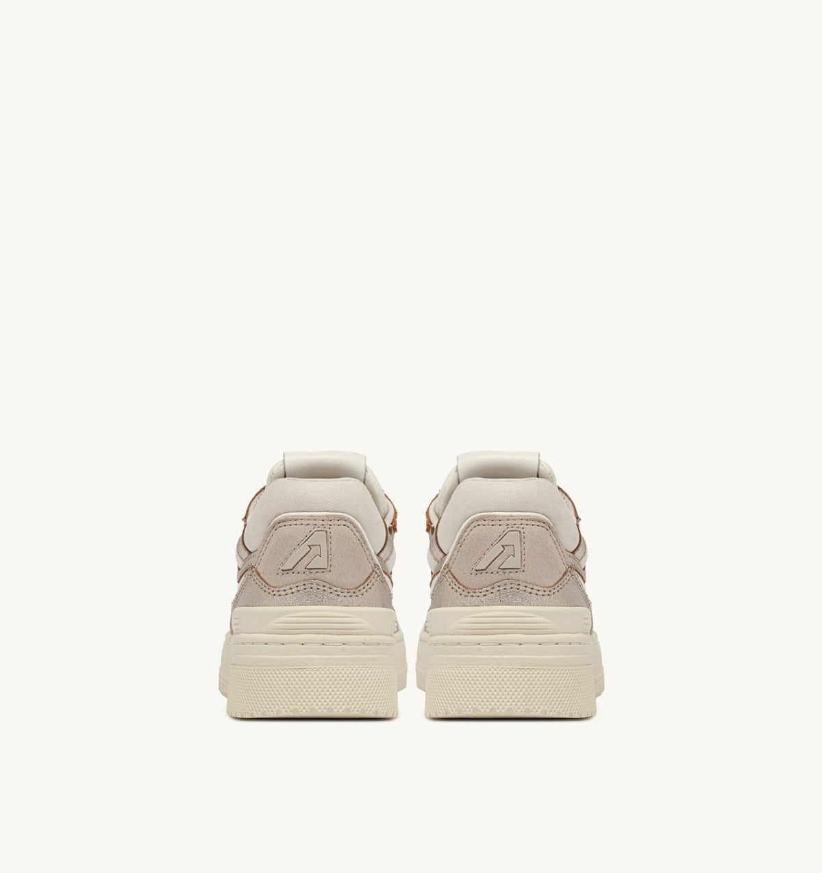 AUTRY Woman CLC LOW SNEAKERS IN PLATINUM LEATHER AND SUEDE