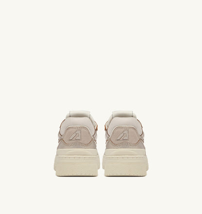 AUTRY Woman CLC LOW SNEAKERS IN PLATINUM LEATHER AND SUEDE