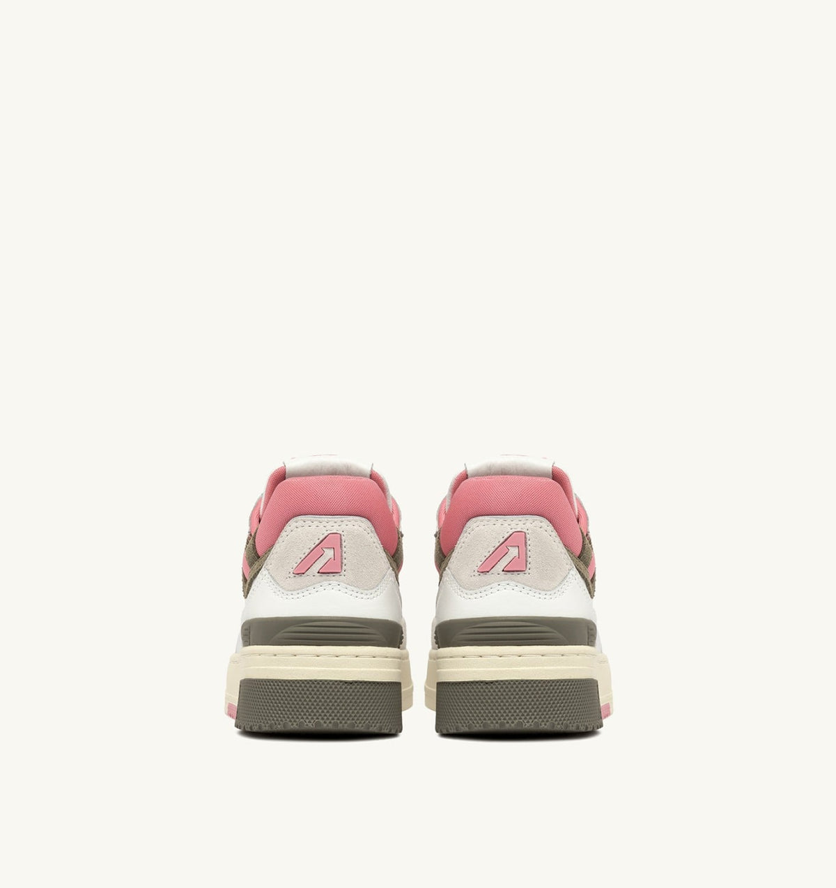 AUTRY Woman CLC LOW SNEAKERS IN WHITE AND GERANIUM LEATHER SUEDE