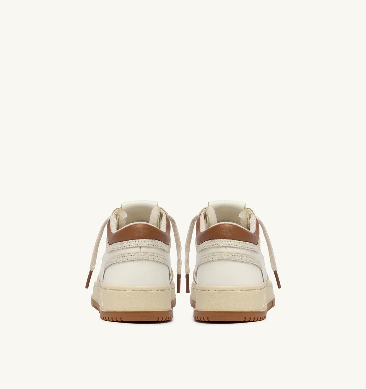 AUTRY Woman MED-WAY SNEAKERS IN LEATHER COLOR MARSHMALLOW AND BROWN SUGAR