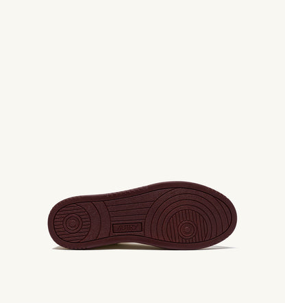 AUTRY Woman MED-WAY SNEAKERS IN LEATHER COLOR MARSHMALLOW AND SYRAH
