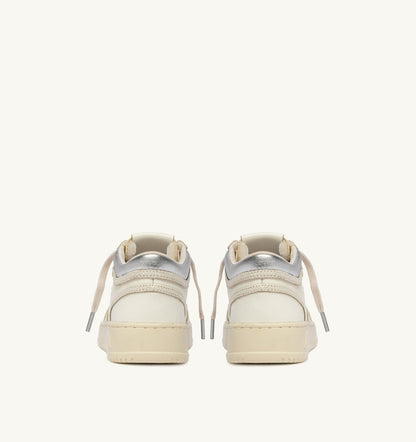 AUTRY Woman MED-WAY SNEAKERS IN LEATHER COLOR MARSHMALLOW AND SILVER