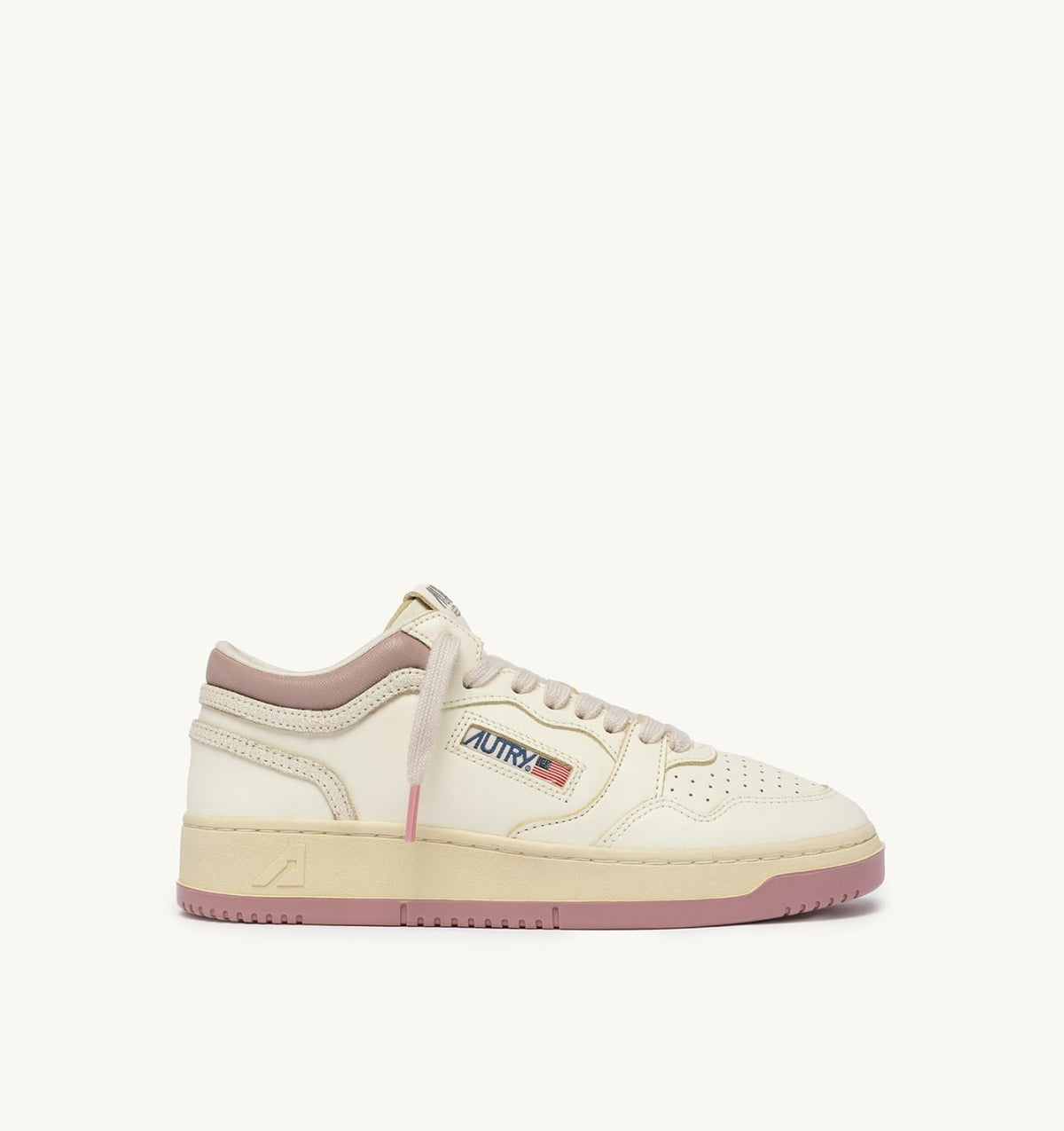 AUTRY Woman MED-WAY SNEAKERS IN LEATHER COLOR MARSHMALLOW AND ZEPHYR
