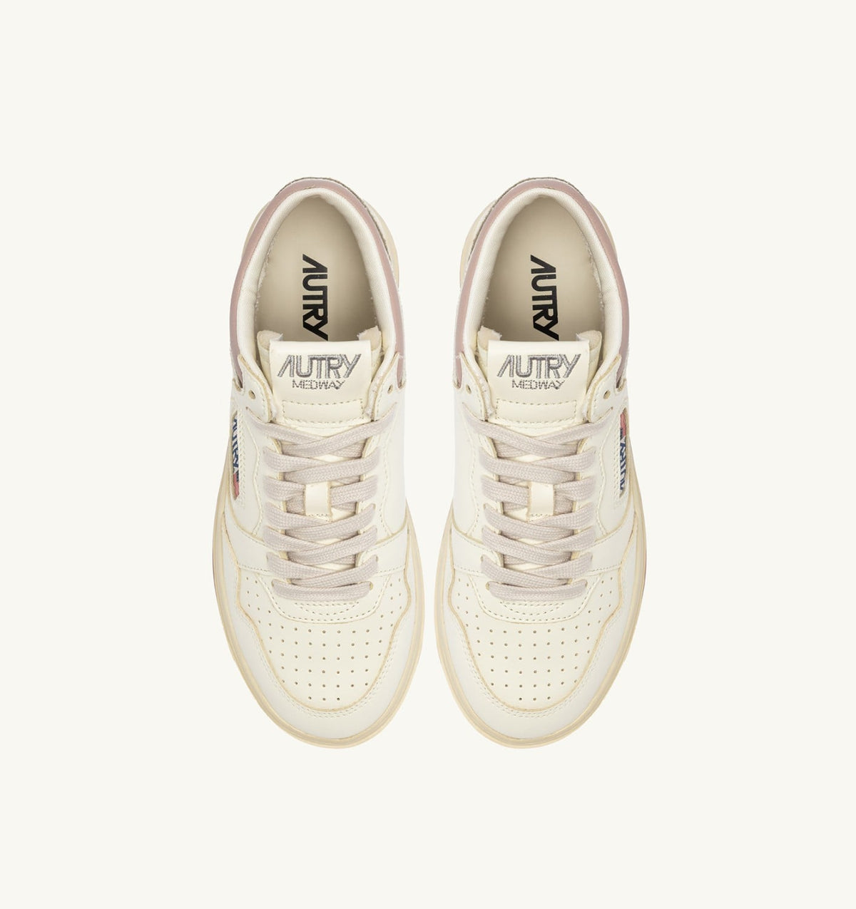 AUTRY Woman MED-WAY SNEAKERS IN LEATHER COLOR MARSHMALLOW AND ZEPHYR