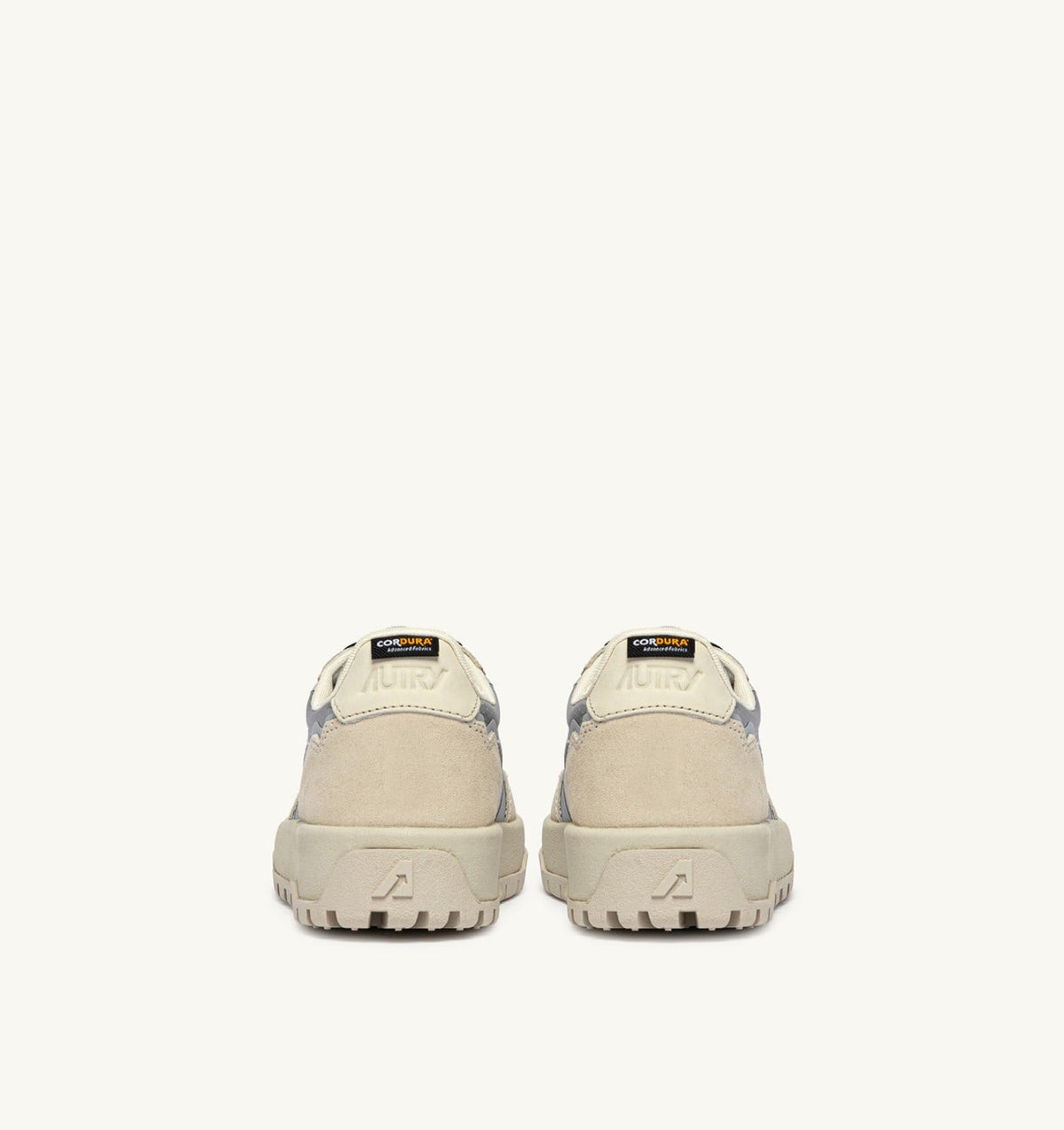 AUTRY Woman WILDPACE LOW SNEAKERS IN WHITE AND SILVER FABRIC AND SUEDE