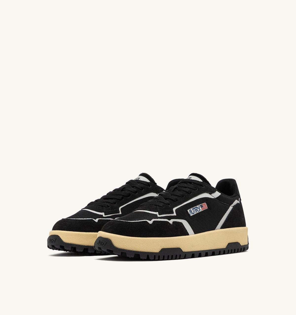 AUTRY Woman WILDPACE LOW SNEAKERS IN BLACK DRAGON MESH AND SUEDE