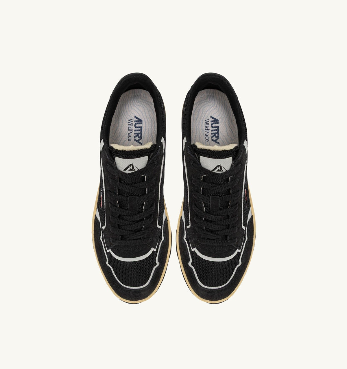 AUTRY Woman WILDPACE LOW SNEAKERS IN BLACK DRAGON MESH AND SUEDE