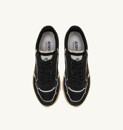 AUTRY Woman WILDPACE LOW SNEAKERS IN BLACK DRAGON MESH AND SUEDE