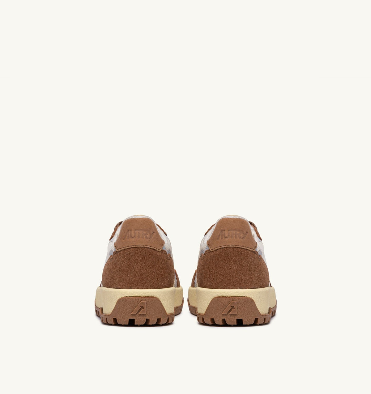 AUTRY Woman WILDPACE LOW SNEAKERS IN MESH AND SUEDE COLOR MARSHMALLOW AND CIGAR