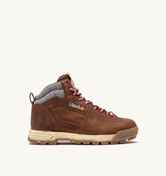 AUTRY Woman MALGA BOOTS IN LEATHER COLOR NATURAL LEATHER AND GRAY