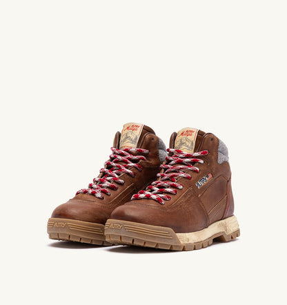 AUTRY Woman MALGA BOOTS IN LEATHER COLOR NATURAL LEATHER AND GRAY