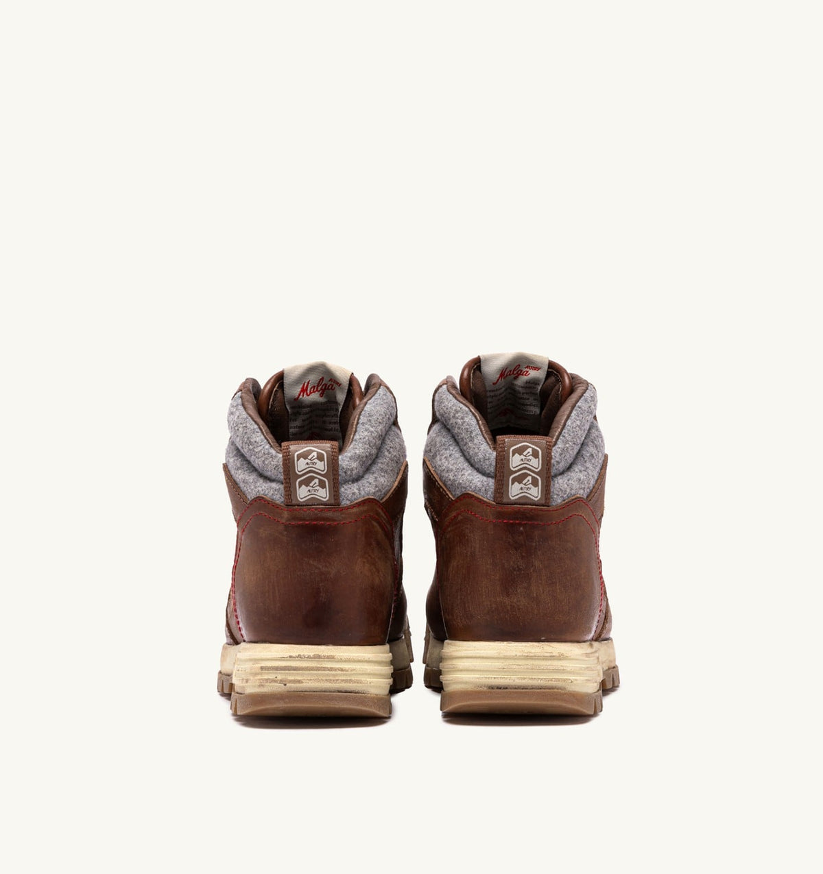 AUTRY Woman MALGA BOOTS IN LEATHER COLOR NATURAL LEATHER AND GRAY