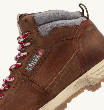 AUTRY Woman MALGA BOOTS IN LEATHER COLOR NATURAL LEATHER AND GRAY