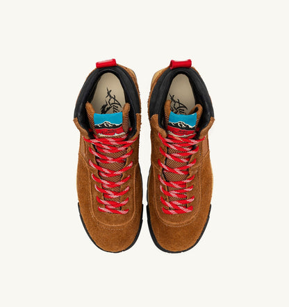 AUTRY Woman MALGA CORTINA IN CHESTNUT AND FLAME SCARLET SUEDE
