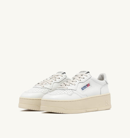 AUTRY Woman MEDALIST PLATFORM SNEAKERS IN WHITE LEATHER