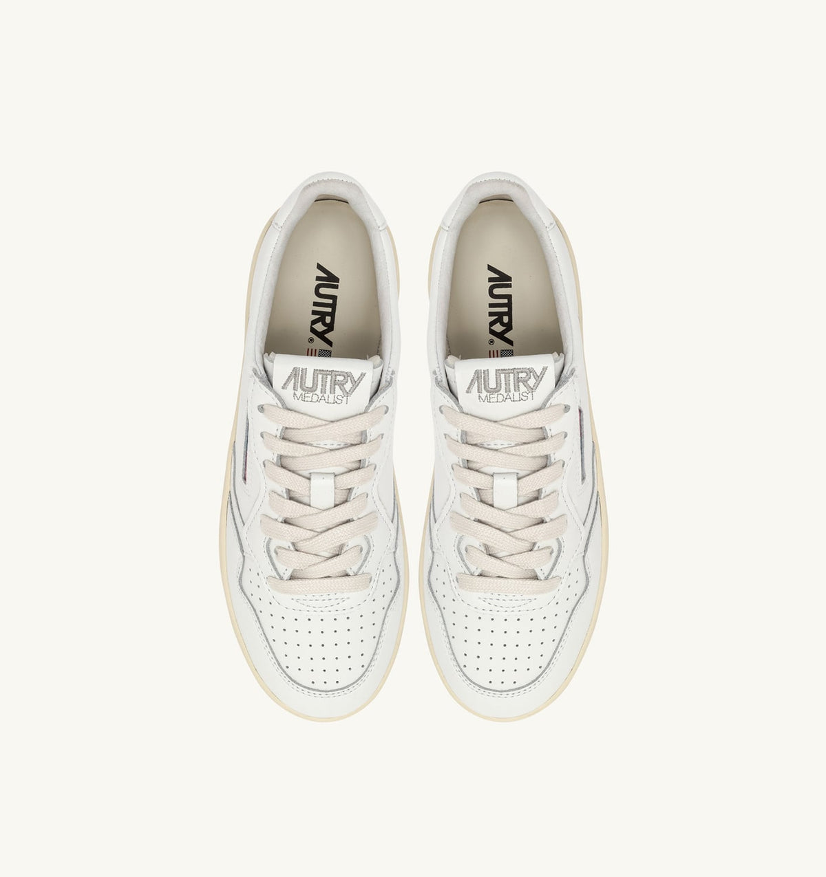 AUTRY Woman MEDALIST PLATFORM SNEAKERS IN WHITE LEATHER