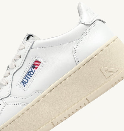 AUTRY Woman MEDALIST PLATFORM SNEAKERS IN WHITE LEATHER