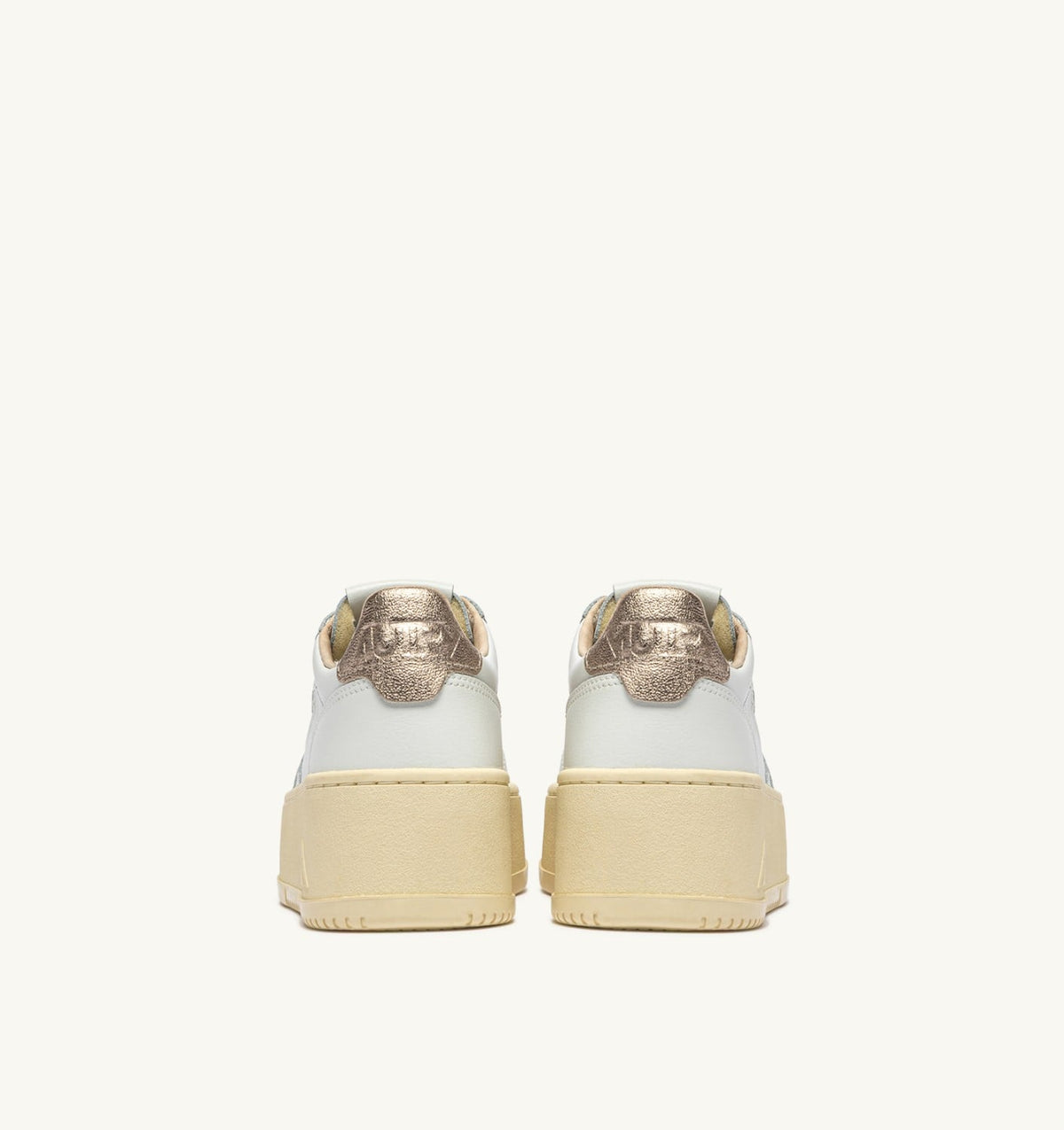 AUTRY Woman MEDALIST PLATFORM SNEAKERS IN FEATHER GRAY AND WHITE SUEDE AND LEATHER