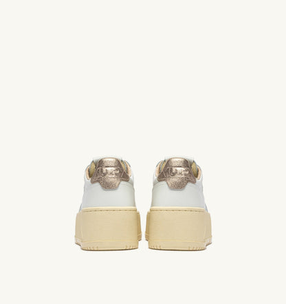 AUTRY Woman MEDALIST PLATFORM SNEAKERS IN FEATHER GRAY AND WHITE SUEDE AND LEATHER