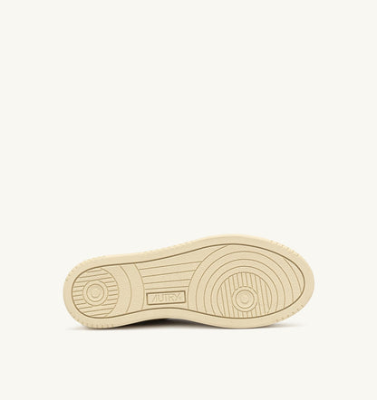 AUTRY Woman MEDALIST PLATFORM SNEAKERS IN WHITE AND PLATINUM SUEDE AND LEATHER