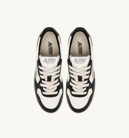 AUTRY Woman MEDALIST PLATFORM SNEAKERS IN WHITE AND BLACK LEATHER